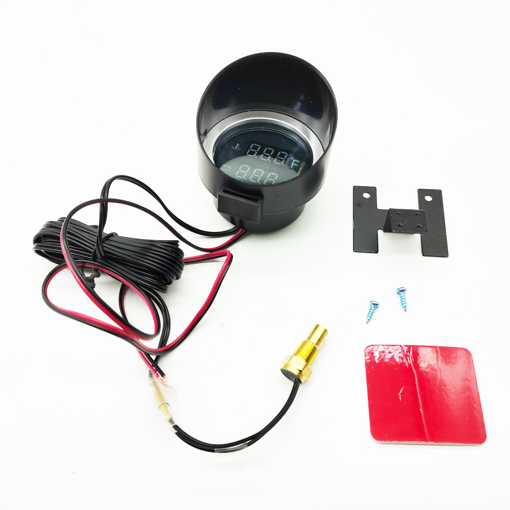 Gun-Type Water Temperature and Voltage Meter Two-In-One Combination Table Fahrenheit Degree Round 12V24V Universal for Cars, Trucks and Excavators