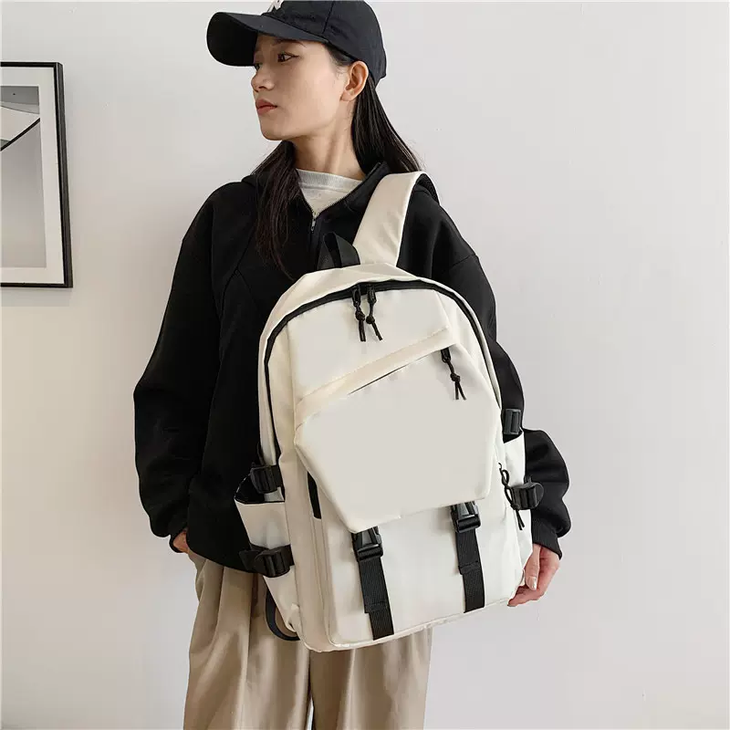 书包女韩版日系高中大学生背包初中生百搭翻盖大容量双肩包批发