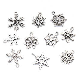 雪花系列DIY合金饰品10款镂空雪花 简约百搭手链项链吊坠饰品配件