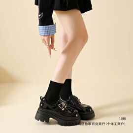 黑色乐福鞋女2026新款秋季复古日系增高厚底单鞋英伦风小皮鞋