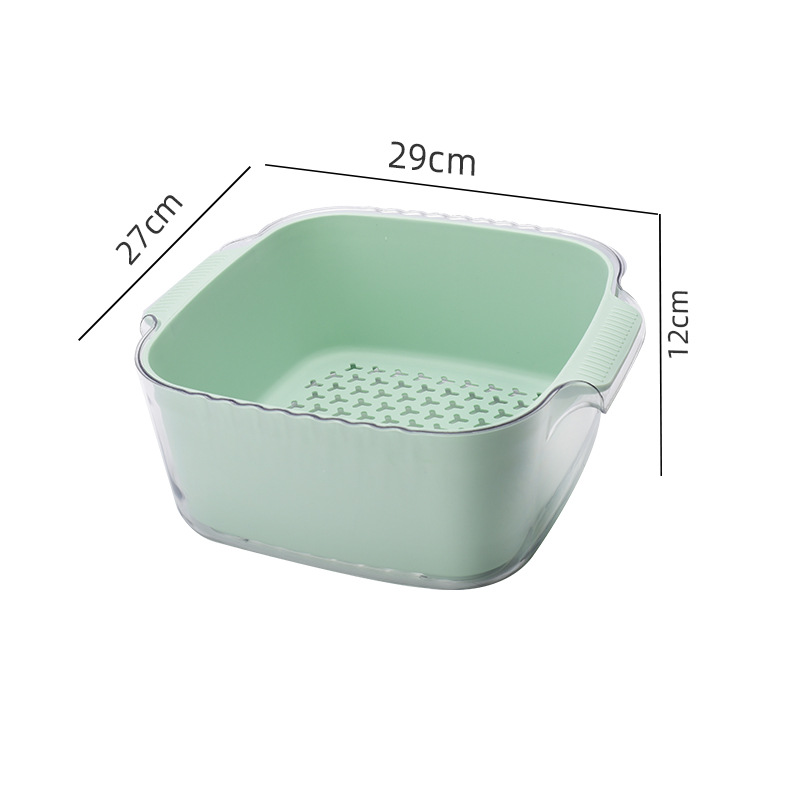 대형 투명 그린 이중 배수 바구니 [PET + PP]]