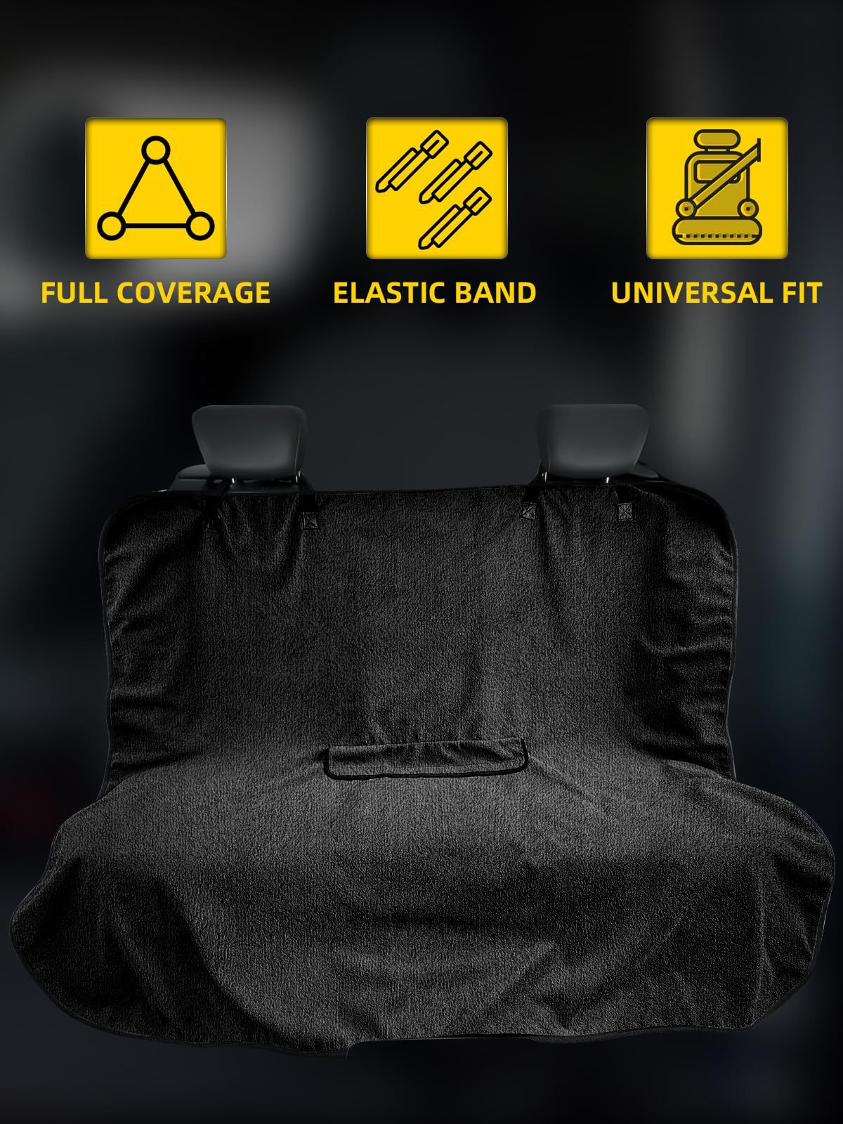 Car Towel Seat Cushion Rear Universal Waterproof Anti-Slip Four-Season Seat Cover Car Seat Solid Color Stain-Resistant Protective Cover