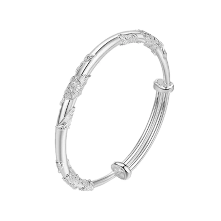 Ювелирный набор Yi Ying Factory Solid Flower Bangle с бабочкой подвеской - дизайн сдвижной кнопки-цветка, подарок для женщин