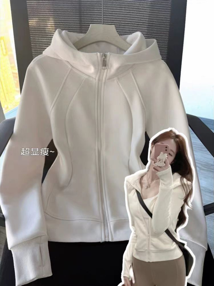 Shandong Jimo Sweatshirt Top 2026 Super Stylish Unique Hot Girl Simple Trendy Outfit with Hood That Makes You Look Slimmer
