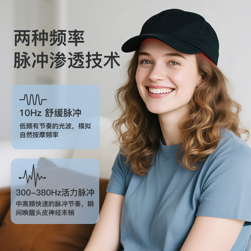 跨境新款红光生发帽便携家用led理疗帽养发健发帽滋养头皮护发仪|undefined