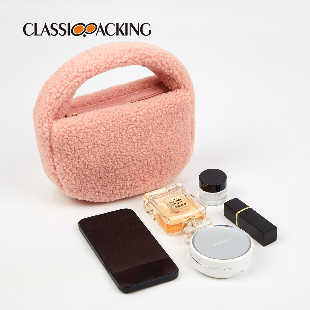 2025 otoño e invierno nuevo estilo de alta gama bolso femenino de felpa color caramelo bolso de mano de moda bolso de lana bolso de piel bolso de lingote