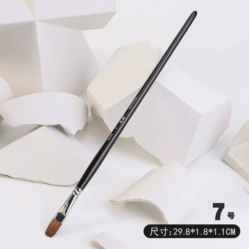 Paint Brush Set Baowang, wolf-hair round & flat brushes for gouache, watercolor, acrylic