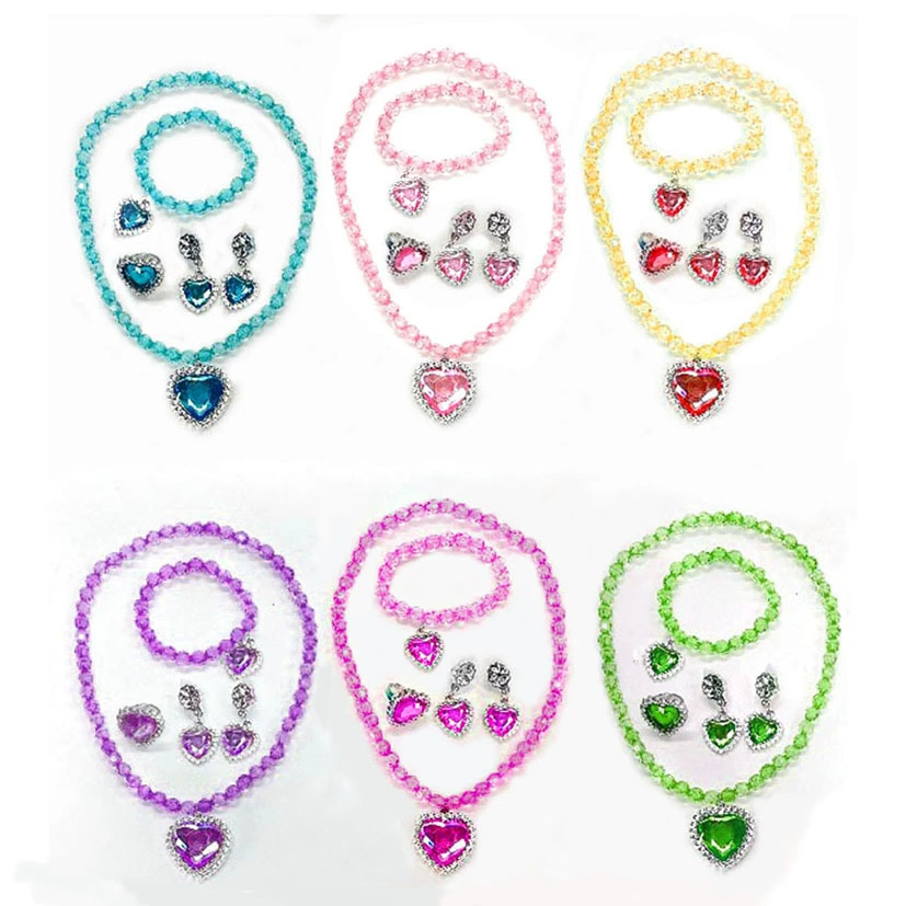 Браслет с бисером, ожерелье и браслет, заушные серьги, кольцо, набор, игрушка, украшения