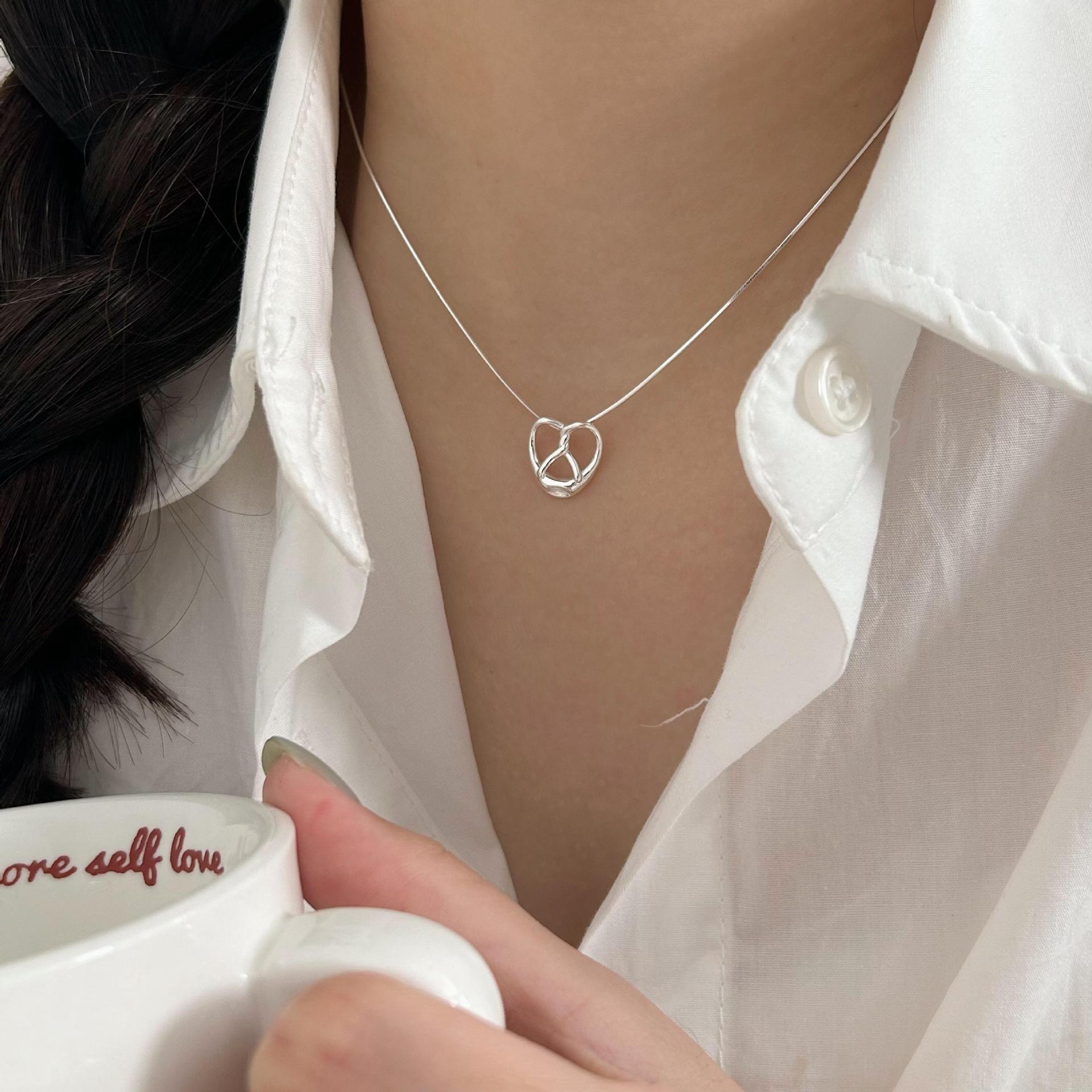 925 Sterling Silver Pendant Material 925 Sterling Silver Plating Heart Shape Pendant Necklace