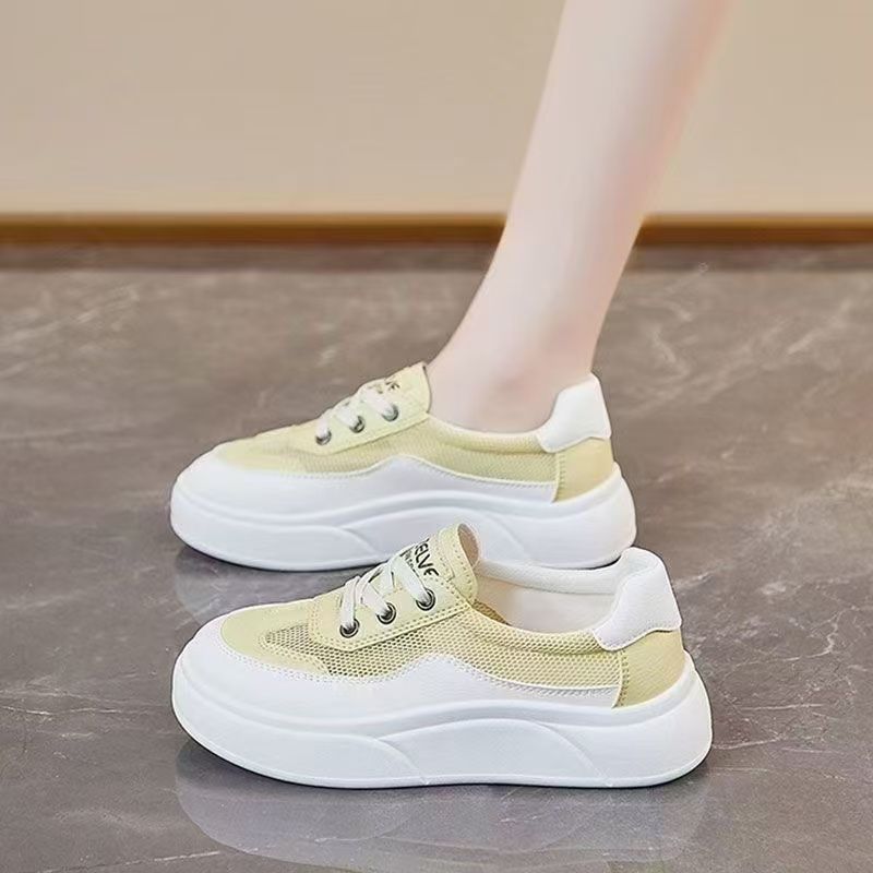 Zapatos blancos de verano en línea, zapatos transpirables de mujer, cómodos y flexibles, zapatos de skate de viaje ocio deportivos ligeros