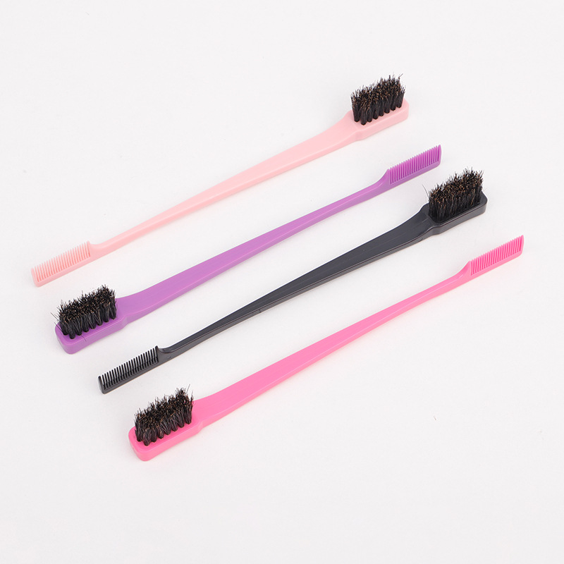 Manufacturer's Best-Selling Portable Dual-Head Eyebrow Brush for Home Use, Dual-Purpose Eyebrow and Eyelash Brush, Abs Eyebrow Brush, Flat Hair Wax Brush
