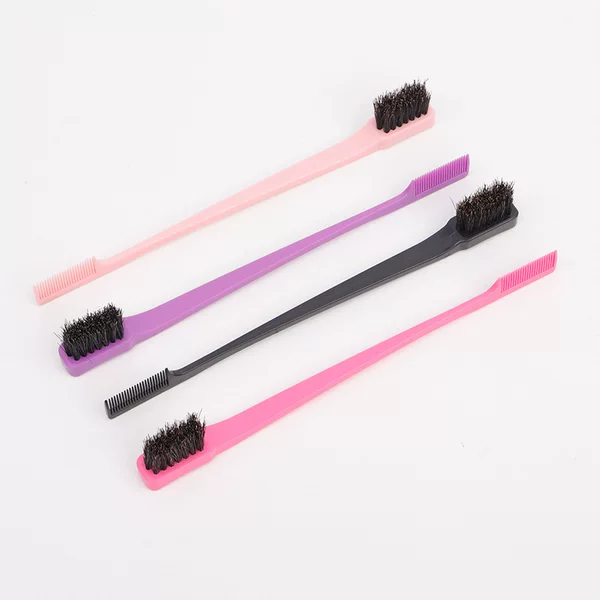 Manufacturer's Best-Selling Portable Dual-Head Eyebrow Brush for Home Use, Dual-Purpose Eyebrow and Eyelash Brush, Abs Eyebrow Brush, Flat Hair Wax Brush