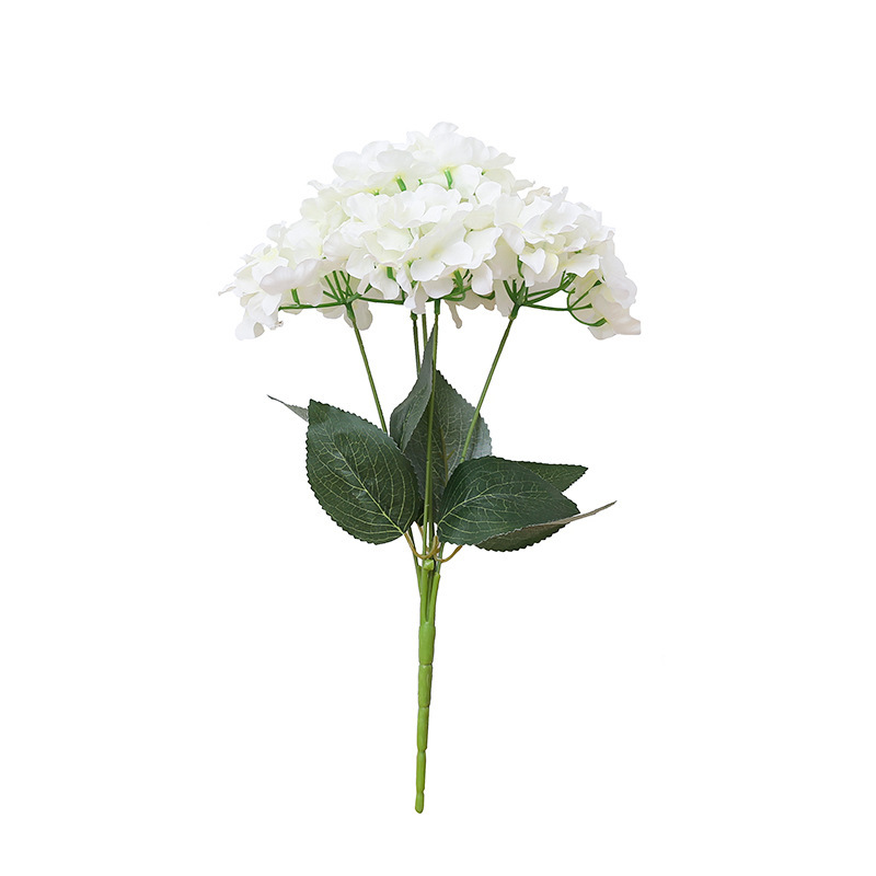 Mori boda etapa decoración flor piso fila flor Hortensia Blanco flor artificial decoración de la boda auditorio camino plomo arreglo de flores