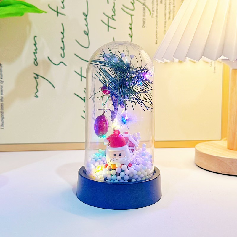 Papá Noel lámpara de noche decoración de la habitación decoración de escritorio muñeco de nieve atmósfera lámpara props regalos de Navidad al por mayor image 4