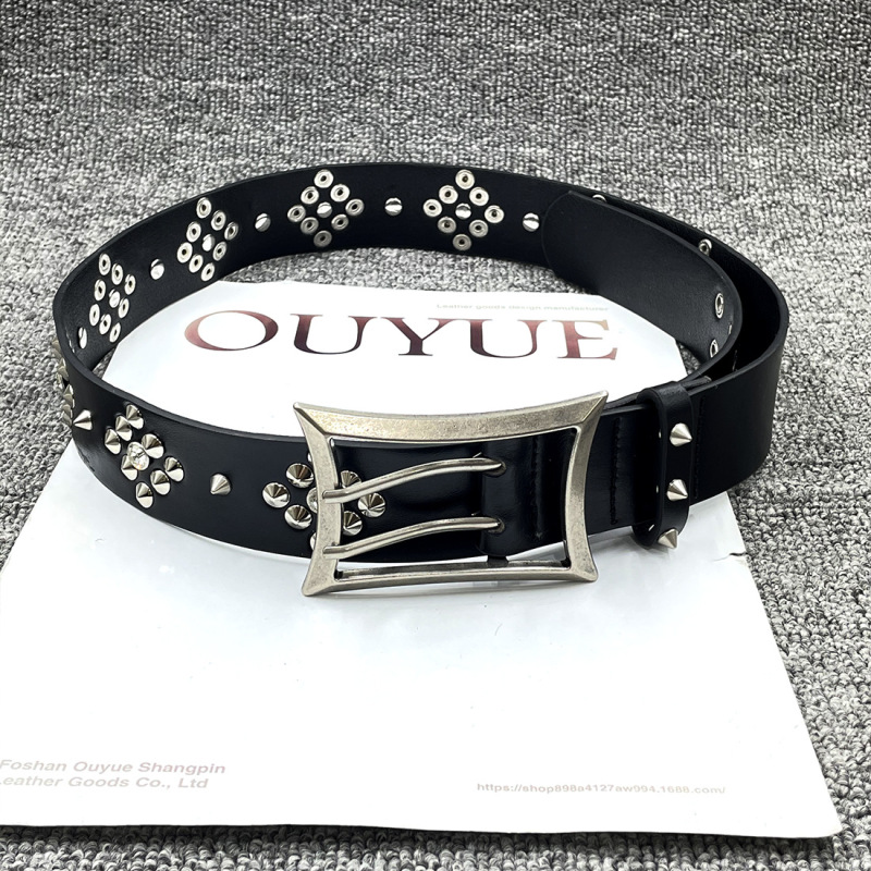 Cross-Border Retro Rivet Belt, High-End Men's Belt with Rhinestone Inlays, Fashionable Punk Style, Y2K Belt for Men Cross-Border Retro Rivet Belt, High-End Men's Belt with Rhinestone Inlays, Fashionable Punk Style, Y2K Belt for Men