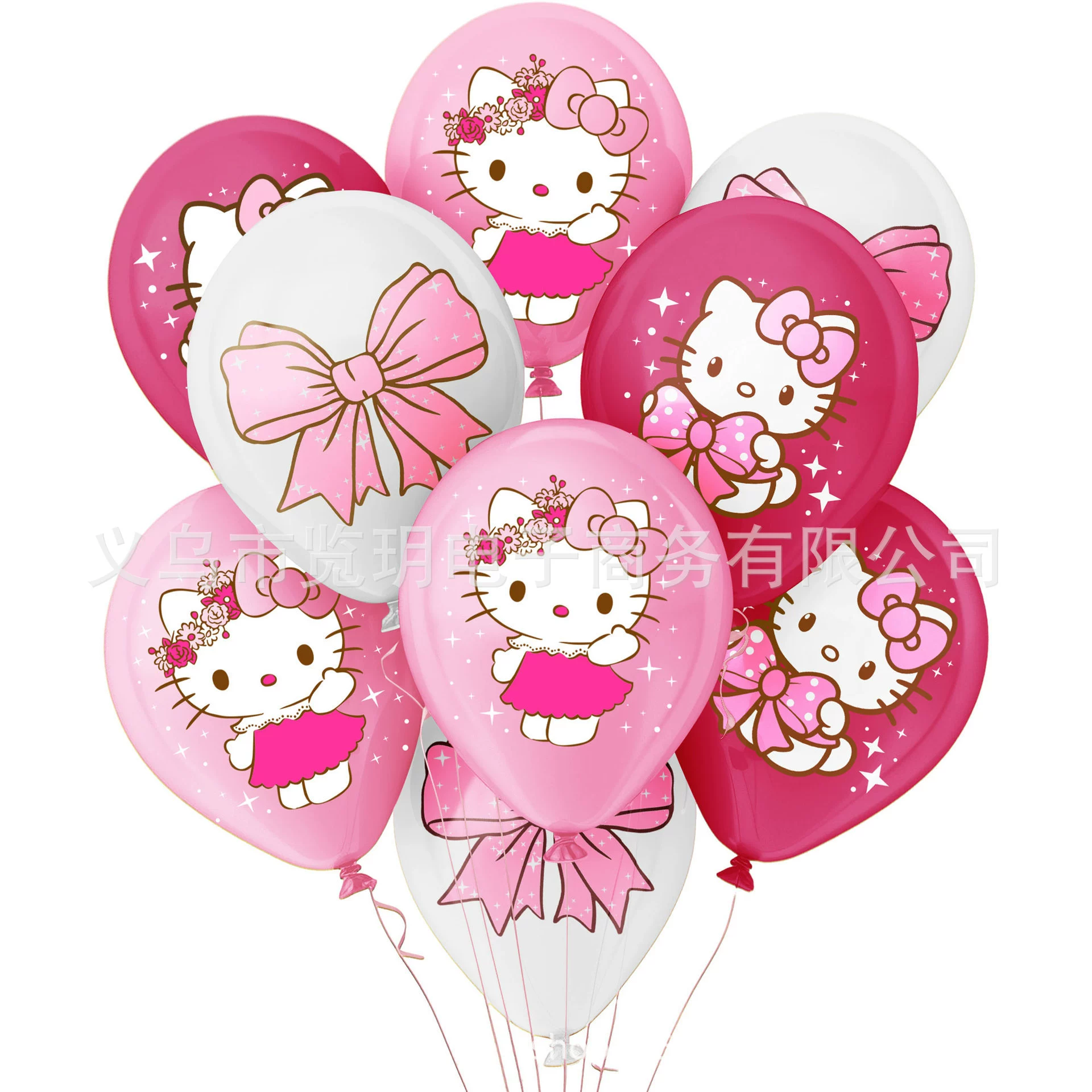 Набор латексных шаров для украшения вечеринки в стиле принцессы с розовой тематикой, мультяшный кот КТ, для девочек, на день рождения