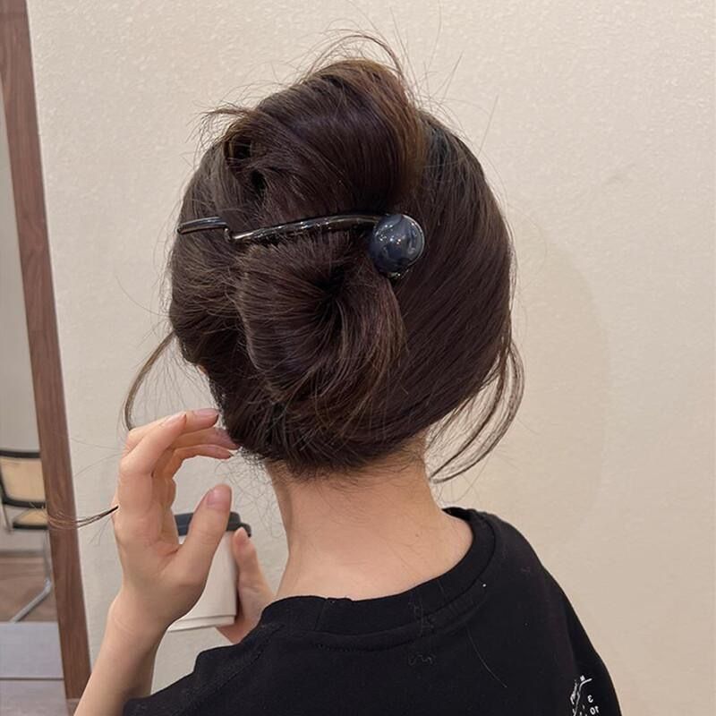 秋冬扭扭夹可爱发夹女高级感一字夹发卡简约懒人盘发夹子发饰头饰|undefined