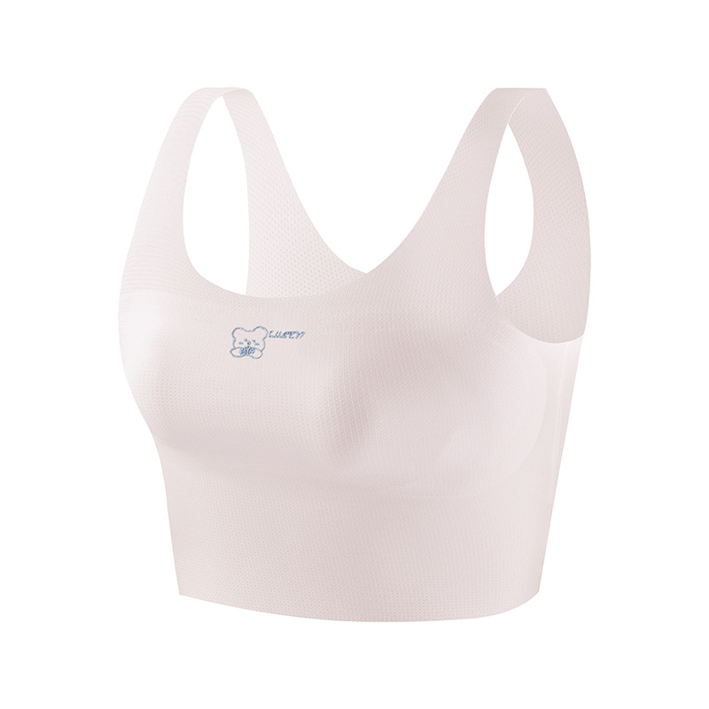 Ropa interior para niños durante el desarrollo, estudiantes de primaria, estilo fino de verano, seda de hielo sin costuras, chaleco para niñas de 10 a 12 años, primera etapa