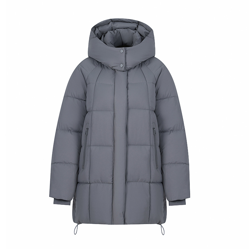 2025 invierno nuevo estilo de alta sensación relajada y cálida gruesa media y larga encapuchada casual hermosa chaqueta de algodón de mujer image 5
