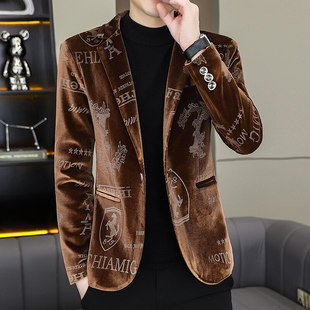 Cross-Border 2505 Jacquard Gold Velvet Suit Dropshipping