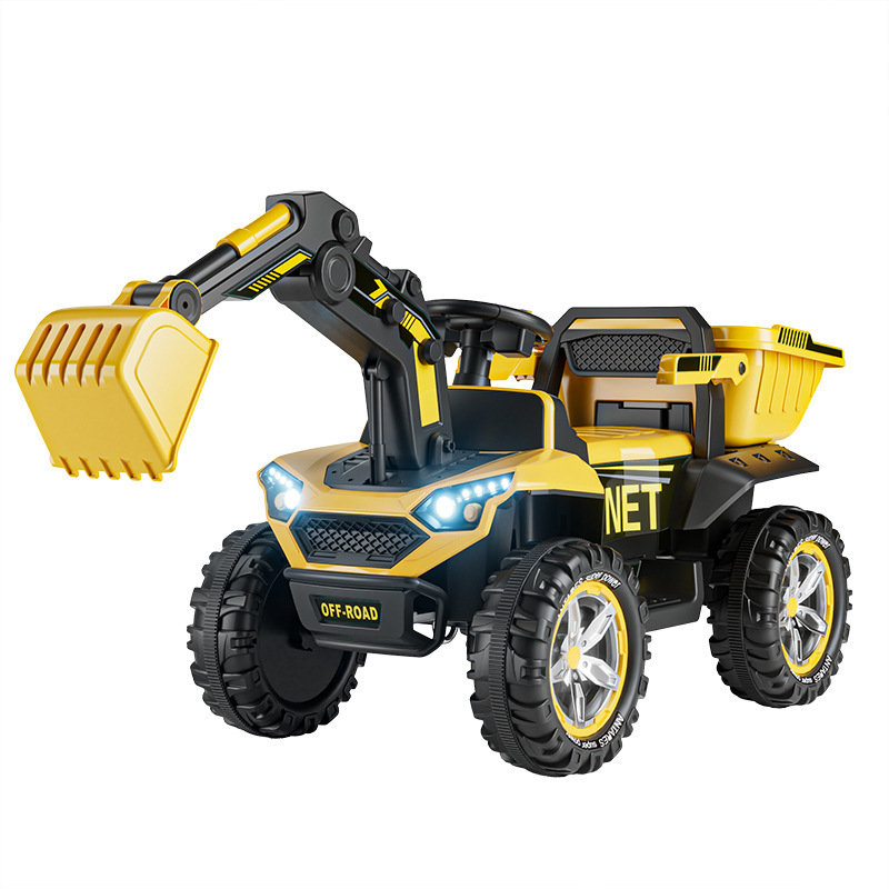 Excavadora para niños super grande para personas, niños y niñas, coche de juguete, coche de playa cruzado, coche eléctrico de ingeniería para niños