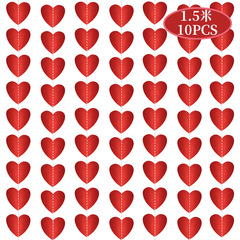 跨境情人節裝飾愛心踩線拉花紅色桃心心形掛飾批發定製