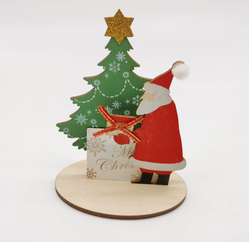 Рождественский деревянный календарь офисные украшения поставляет деревянные сосновые шишки двойное дерево старик украшения Рождественская елка старик