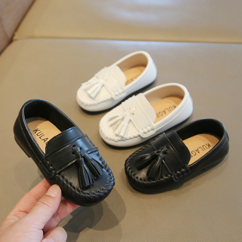 Children's Doudou Shoes 2025 Spring and Autumn New Boys' Leather Shoes Soft Sole Baby Shoes Girls' Slip-On Casual Shoes