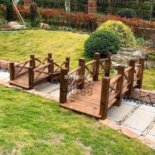 Court of Court of Card Wood Bridge Anticorrosive Wood Arched Bridge Water Wood Bridge Classes Bridge Crossing the Kukan Outdoor Garden Pond Wooden Bridge