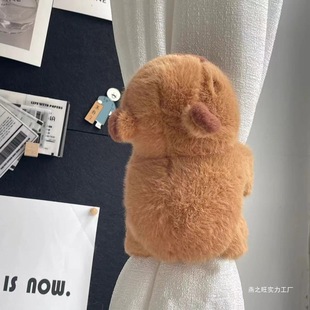 Cartoon New Cute Capibara Plush Curtain Straps to Fix a Pair of Decorative Dolls for Bedroom and Living Room Creative Ideas