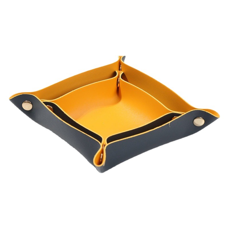 Caja de almacenamiento de cuero escritorio pasillo clave caja de almacenamiento cosméticos joyería suministros para el hogar en stock al por mayor