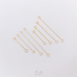 14K Gold-Filled Color-Preserving Double-Ended 9-Shaped Needle Ultra-Fine Horizontal and Vertical Loop Connecting Rod Earrings Pendant Accessories