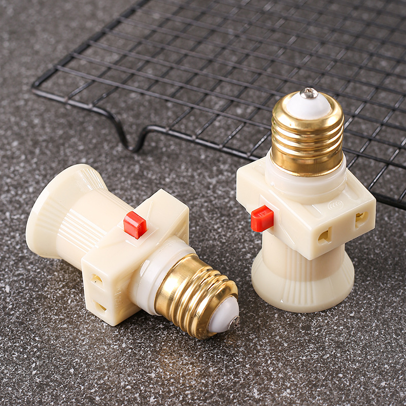 Pure copper E27 dual socket bifurcation lamp holder e27 Bayonet socket pendant lamp holder screw socket with switch plug