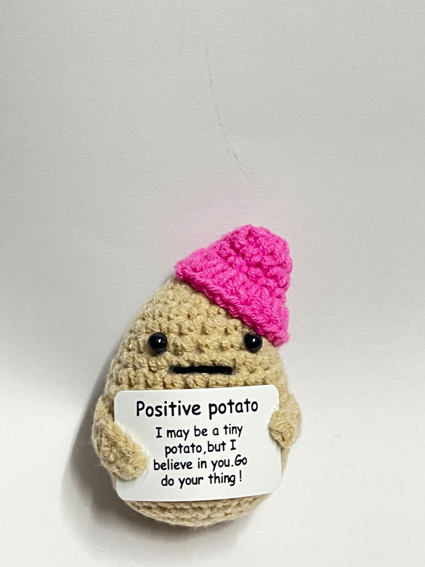 Amazon positivepotato hilado de lana tejida ganchillo patata divertida descompresión muñeca tejida a mano