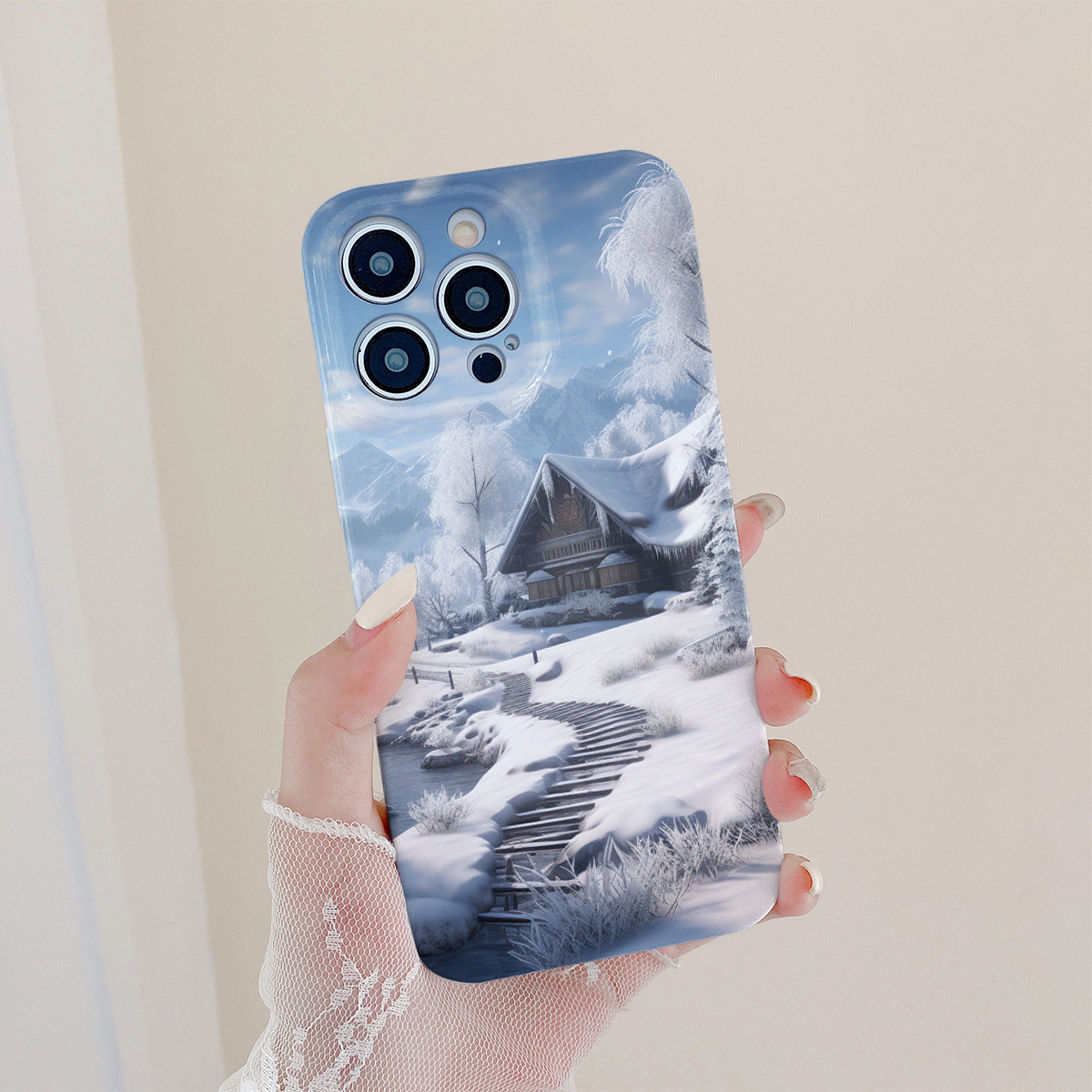 New Mountain House Film Creative Snow View Phone Case Original Image_voghion.com