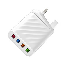 英规大斜纹4USB充电器5V2A12W电源适配器欧美规旅行充头快充兼容