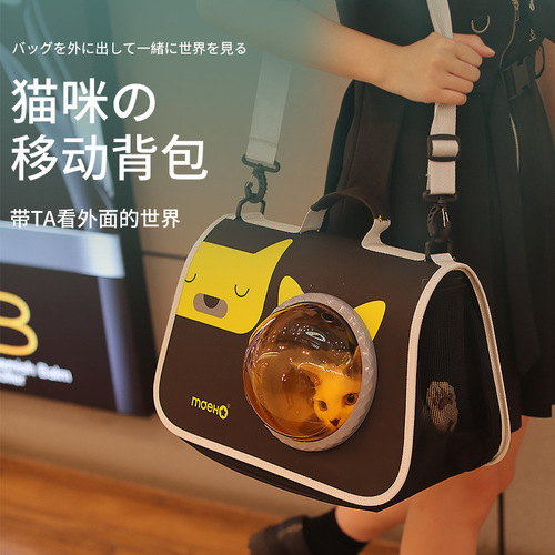 Pet supplies cat bag, transparent space cover flight case for outing, small cat handbag, pet backpack wholesale