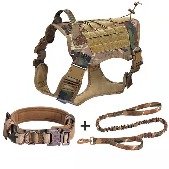 Amazon Explosion Outdoor Tactical Dog Clothing Dog Rope Dog Vest Dog Collar suit Explosion-proof Traction suit
