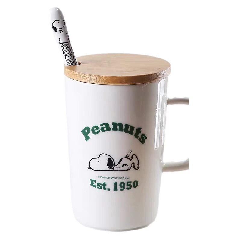 スヌーピー正品マグカップ蓋付き漫画高颜値女子カップコーヒーカッププレゼント陶磁器カップ|undefined