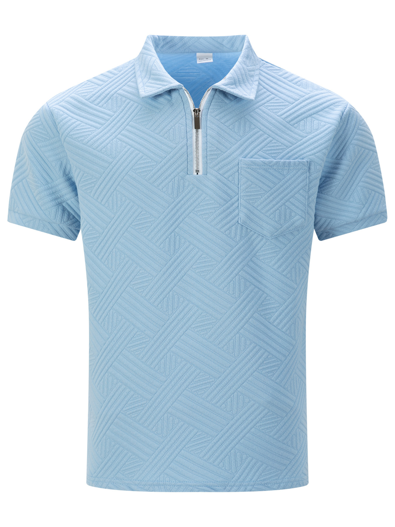 Polo uomo stile americano con tasche a zip e colletto classico_voghion.com