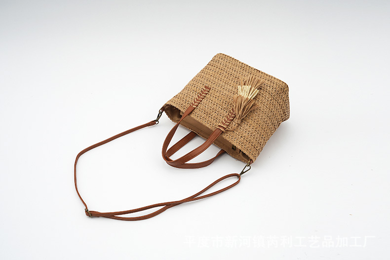 277g Weight Weave Fashion Element Zipper Closure Type Single Shoulder Strap Strap Type Shoulder Bag Bags Type Women's Medium Paper String Solid Color Streetwear Weave Square Zipper Shoulder Bag