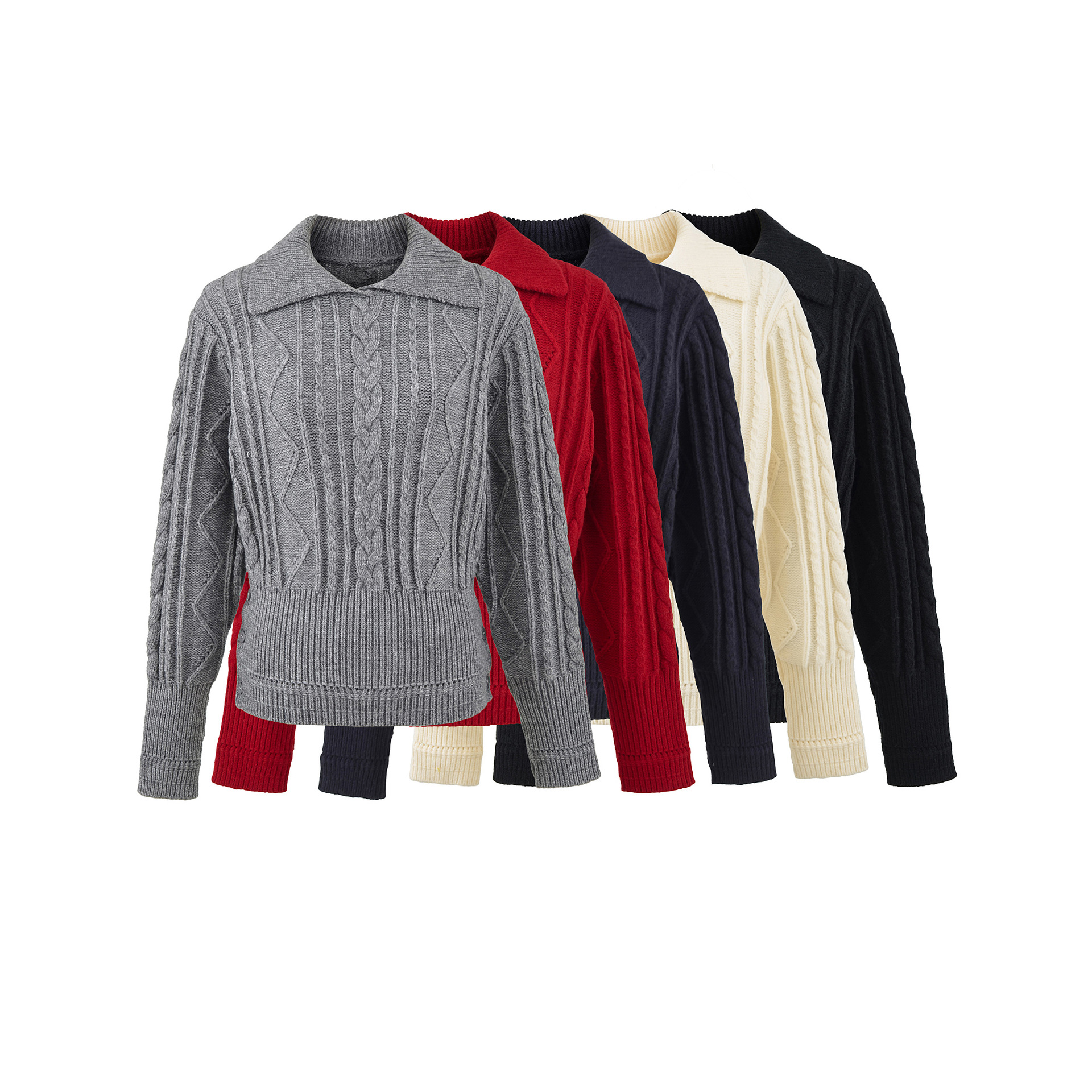 Lapel Cable Sweater with Waist-Cinching Hem, Slimming Winter Women's Retro Casual Design Versatile Knit Top 2025