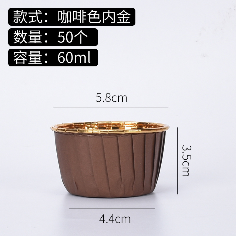 Alimentos doble oro plata taza de la torta recubierto rollo taza media alta temperatura resistente para hornear taza muffin Cup titular curling desechable