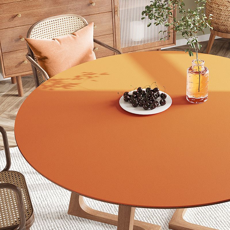 Solid Color Ins-Style Round Tablecloth Waterproof and Oil-Proof No-Wash Round Dining Table Mat Coffee Table Mat Leather Round Table Mat Solid Color Ins-Style Round Tablecloth Waterproof and Oil-Proof No-Wash Round Dining Table Mat Coffee Table Mat Leather Round Table Mat