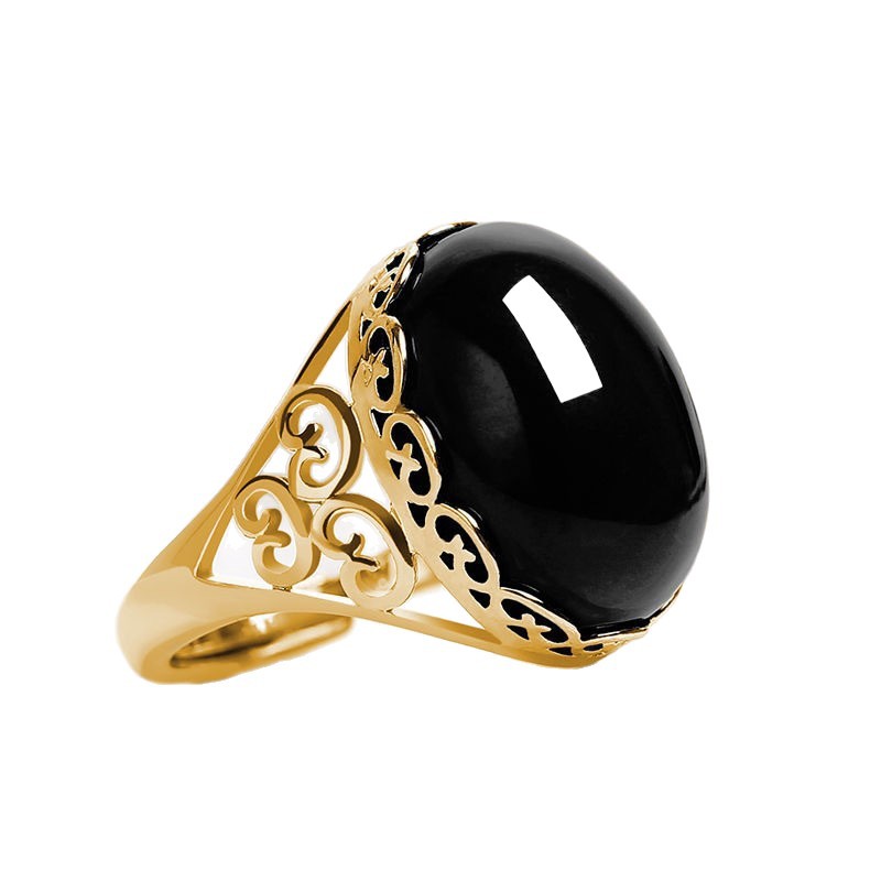 Nuovo anello da donna in stile etnico, elegante, aperto, con calcedonio e agata rossa e verde, con pietra preziosa, ideale per la nonna._voghion.com