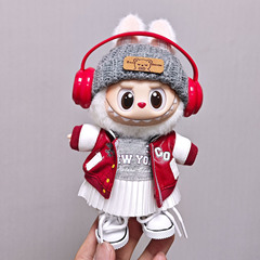 仅娃衣】17cm拉布布娃衣服可乐棒球服裙子套装时尚LABUBU娃衣15cm