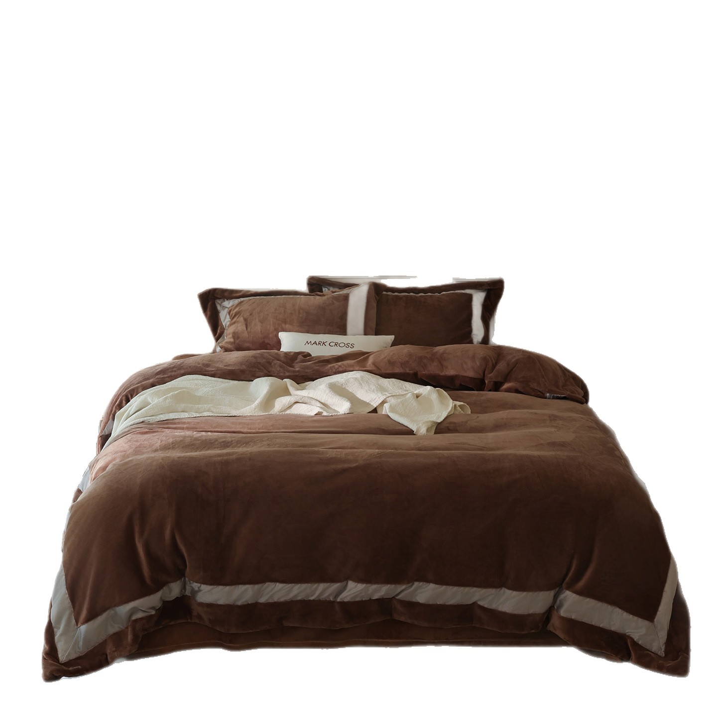 Completo lenzuola in velluto di latte 4 pezzi lusso minimale_voghion.com