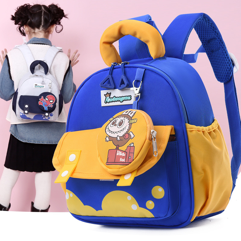 Bolsas infantiles de jardín de infantes lindas bolsas escolares para bebés viajar bolsas de bocadillos empalmadas contra la marea de color con mochila infantil nueva