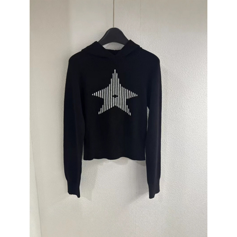 Nanyou High Version 2024 Autumn and Winter New Ski Series Five-Pointed Star Letter Hooded Pullover Knitwear for Women Nanyou High Version 2024 Autumn and Winter New Ski Series Five-Pointed Star Letter Hooded Pullover Knitwear for Women