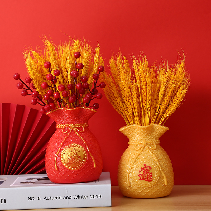 Bestselling lucky bag flower vase living room wine cabinet entryway decoration home decor moving house decoration opening gift